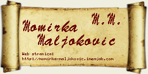 Momirka Maljoković vizit kartica